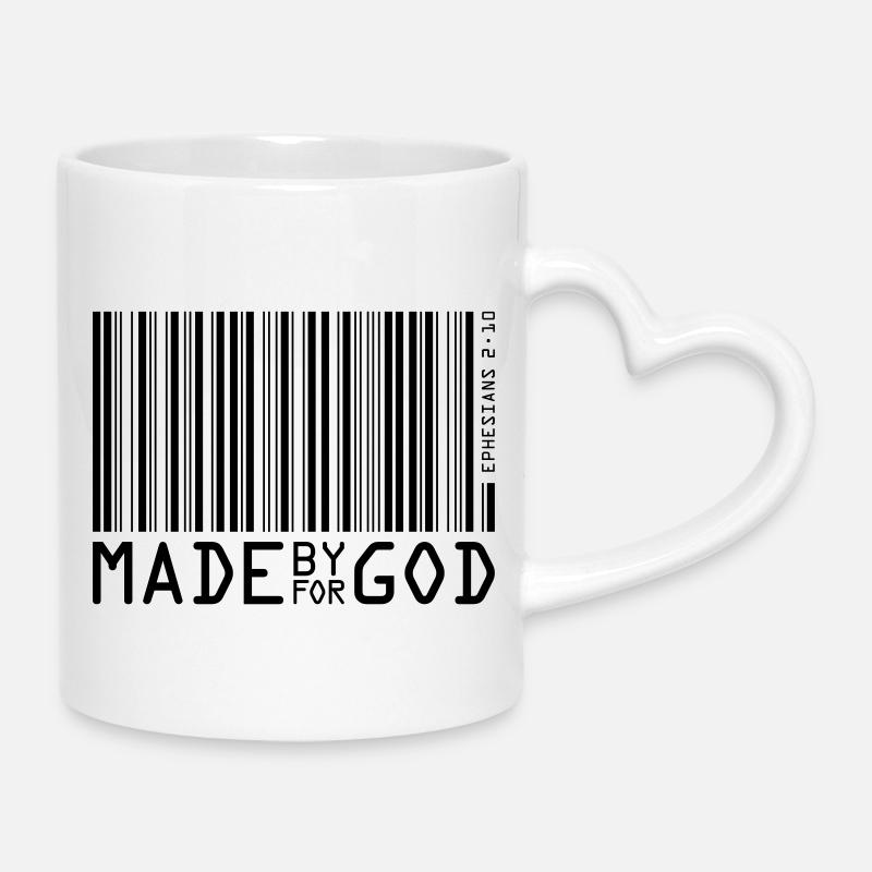 made by god - Tasse mit Herzhenkel - Weiß