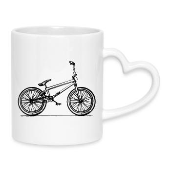 BMX-Fahrrad - Illustration - Tasse mit Herzhenkel - Weiß - Rechts