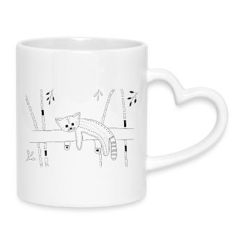 red panda - Mug with Heart-Shaped Handle - white - Right