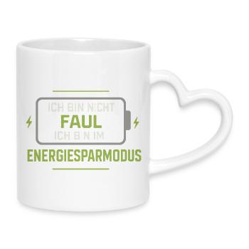 I'm not lazy, I'm in power saving mode - Mug with Heart-Shaped Handle - white - Right