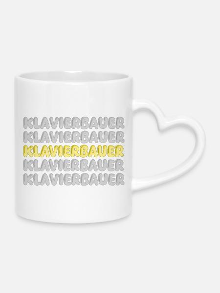 Arbeit Klavierbauer - Tasse mit Herzhenkel - Weiß