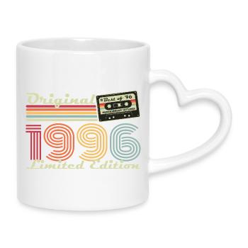 Original 1996 Vintage Vintage Birthday Retro - Mug with Heart-Shaped Handle - white - Right