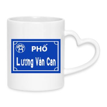 Strassen Schild hanoi Vietnam  - Tasse mit Herzhenkel - Weiß - Rechts