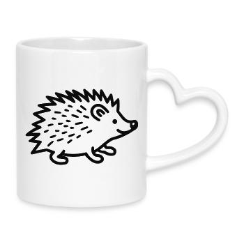 süßer Igel - Tasse mit Herzhenkel - Weiß - Rechts