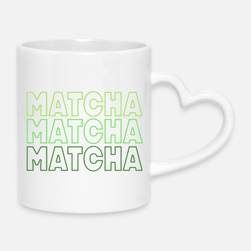 Matcha - Mug with Heart-Shaped Handle - white