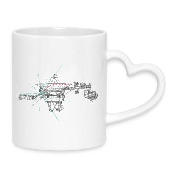 Voyager Pulsarkarte Goldene Schallplatte Raumsonde - Tasse mit Herzhenkel - Weiß - Rechts