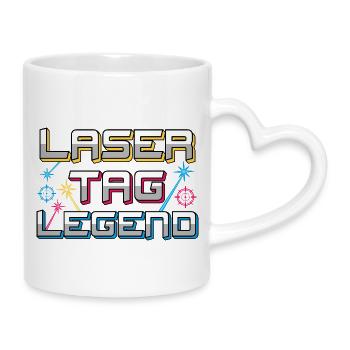 Laser Tag Legend Retro Gaming Typography Art - Tasse mit Herzhenkel - Weiß - Rechts