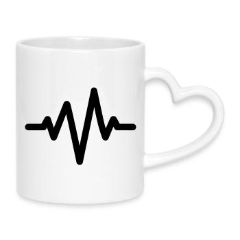 battement de coeur - Mug avec anse en forme de cœur - blanc - Droite