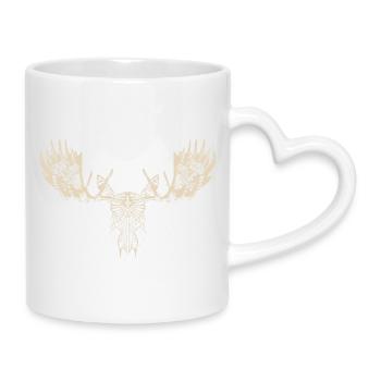 T-shirt graphique en bois d’orignal pour hommes moderne - Mug avec anse en forme de cœur - blanc - Droite