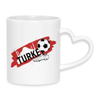 Turquie Football Maillot Supporter Turkey Soccer - Mug avec anse en forme de cœur - blanc - Droite