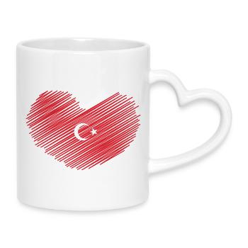 TURQUIE TURQUIE TURC Europe Fan de sport - Mug avec anse en forme de cœur - blanc - Droite