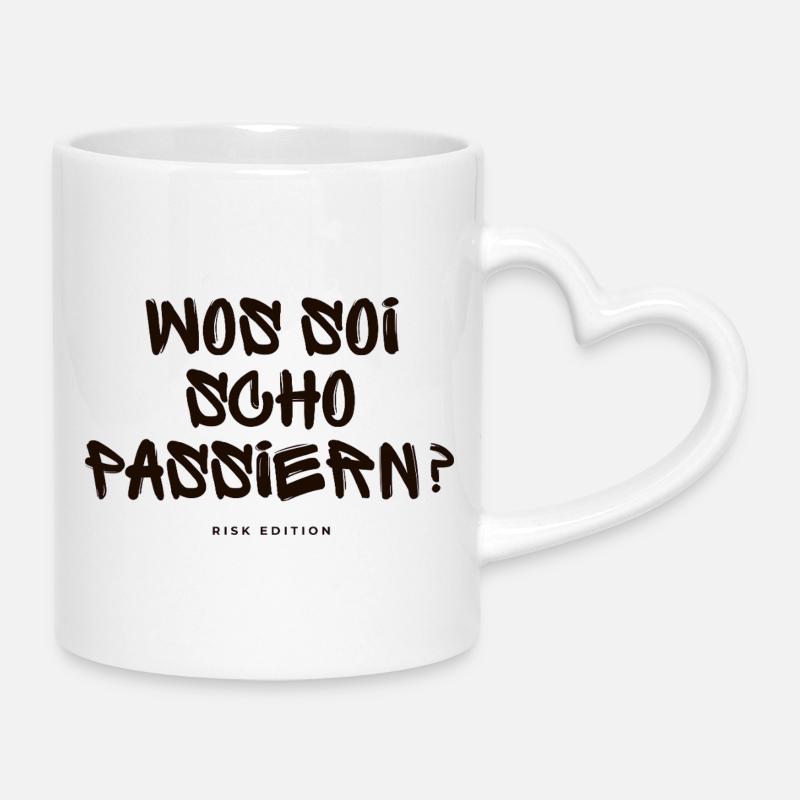 What can happen? - Mug with Heart-Shaped Handle - white