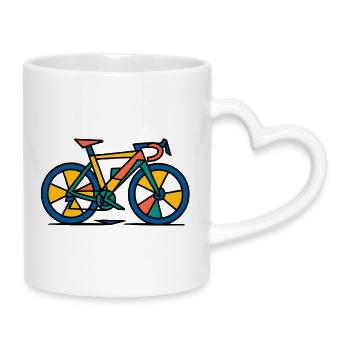 Vélo abstrait éclatant - Mug avec anse en forme de cœur - blanc - Droite