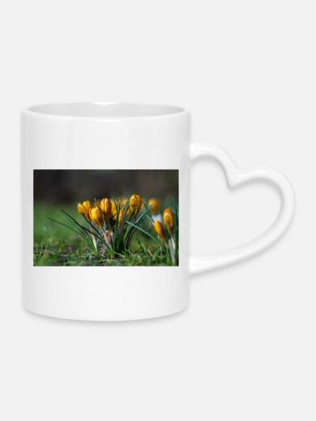 Nahaufnahme Von Blumen - Tasse mit Herzhenkel - Weiß