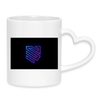Dégradé du logo géométrique néon - Mug avec anse en forme de cœur - blanc - Droite