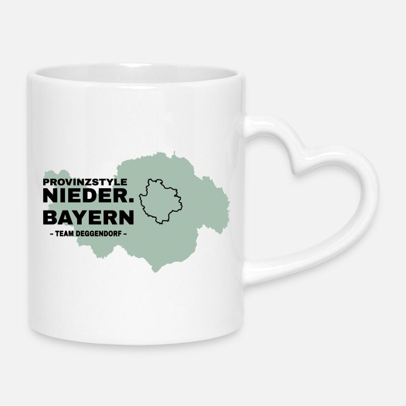 Bassa Baviera | DEGGENDORF - Tazza con manico a forma di cuore - bianco