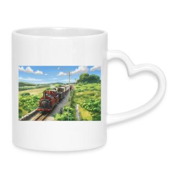 Dduallt-Doppelspiel - Tasse mit Herzhenkel - Weiß - Rechts