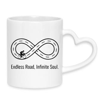 Route Sans Fin, Âme Infinie : Route du Symbole de l’Infini - Mug avec anse en forme de cœur - blanc - Droite
