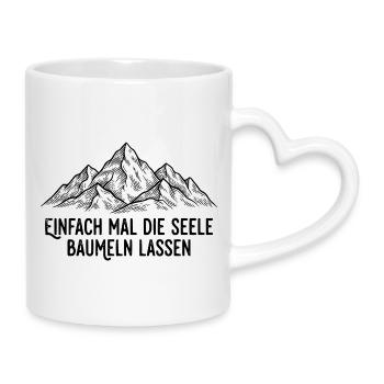 Seele baumeln lassen am Berg - Mug avec anse en forme de cœur - blanc - Droite