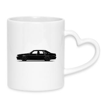 Vintage Limousine Linienkunst - Tasse mit Herzhenkel - Weiß - Rechts