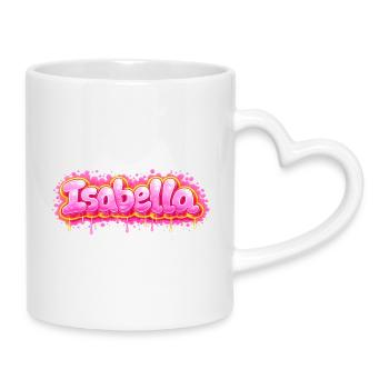 ISABELLA GRAFFITI NAME FOR PERFECT GIFT PRINTABLE - Mug with Heart-Shaped Handle - white - Right