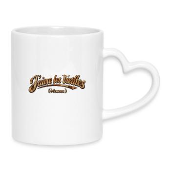 I like old rusty bikes - Mug with Heart-Shaped Handle - white - Right
