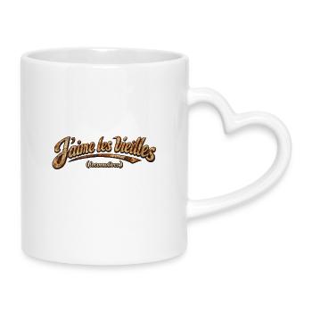 Ich mag alte rostige Lokomotiven - Tasse mit Herzhenkel - Weiß - Rechts