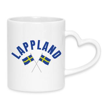 Lapland Two Swedish flags - Mug with Heart-Shaped Handle - white - Right