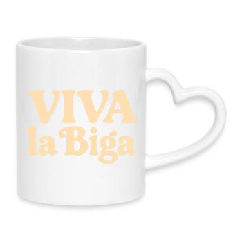 Viva la Biga - Long live the pre-dough! - Mug with Heart-Shaped Handle - white - Right
