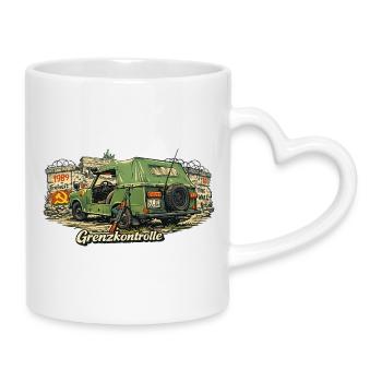 Border Control Vintage Car Symbolism - Mug with Heart-Shaped Handle - white - Right