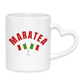 Maratea: Crossed Italian Flags - Mug with Heart-Shaped Handle - white - Right