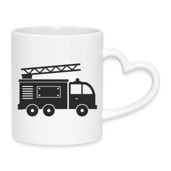 Fire truck - Mug with Heart-Shaped Handle - white - Right