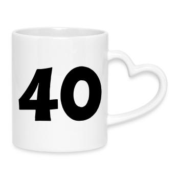 40 - Tasse mit Herzhenkel - Weiß - Rechts