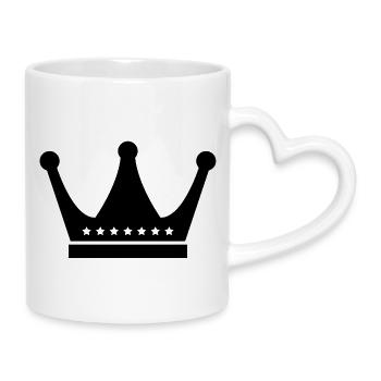 Couronne - Mug avec anse en forme de cœur - blanc - Droite