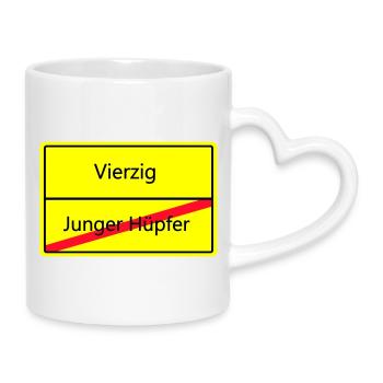 ortsschild_vierzig - Tasse mit Herzhenkel - Weiß - Rechts