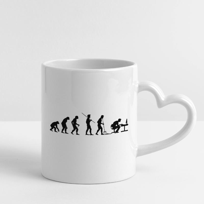 Programmierer Computerfreak Evolution Tasse mit Herzhenkel