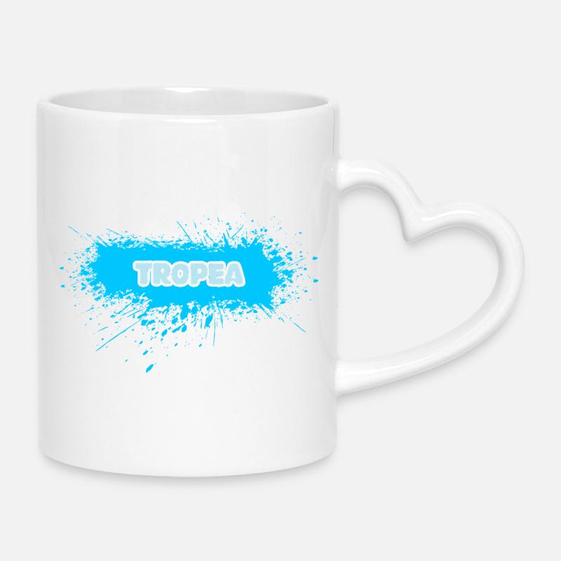 Gift for Tropea - Mug with Heart-Shaped Handle - white