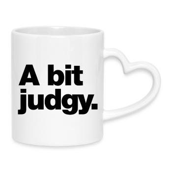 A bit judgy - Mug with Heart-Shaped Handle - white - Right
