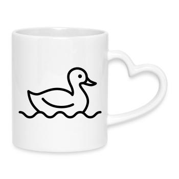 Canard - Mug avec anse en forme de cœur - blanc - Droite