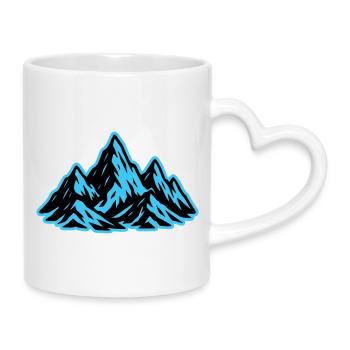 Mountains Summit Icon - Mug with Heart-Shaped Handle - white - Right
