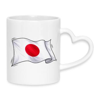 Japan Flag Illustration - Mug with Heart-Shaped Handle - white - Right