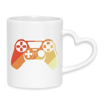 Vintage Gamepad - Mug with Heart-Shaped Handle - white - Right