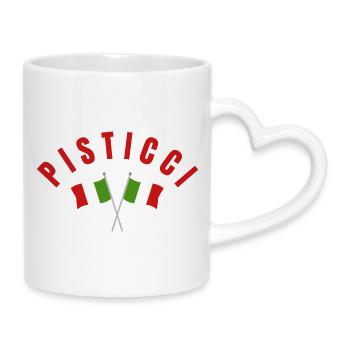 Pisticci Italian Flags - Mug with Heart-Shaped Handle - white - Right