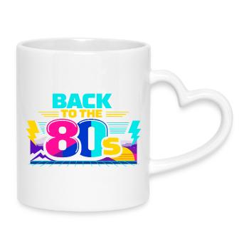 Back to the 80s Neon - Mug with Heart-Shaped Handle - white - Right