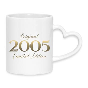 Cadeau du 21e anniversaire Mari Original avril 2005 - Mug avec anse en forme de cœur - blanc - Droite
