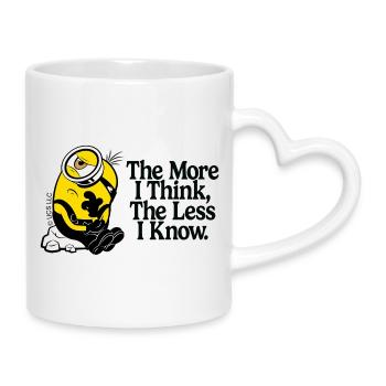Minions Denkender Minon Mit Spruch - Tasse mit Herzhenkel - Weiß - Rechts