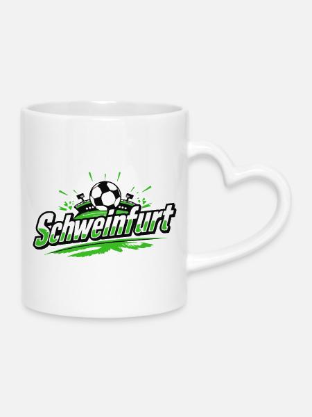 Schweinfurt Fussball Fanartikel - Tasse mit Herzhenkel - Weiß