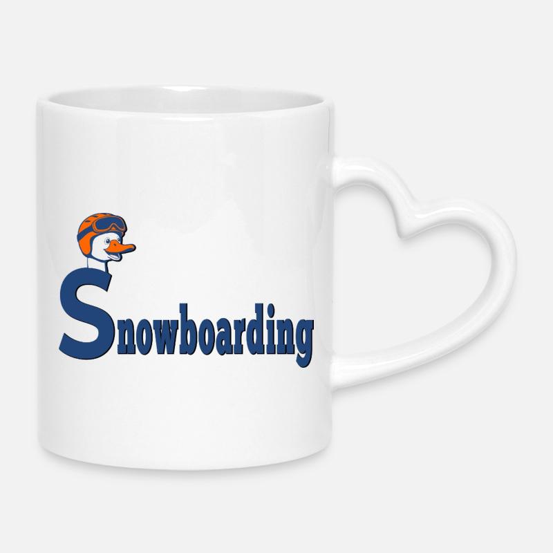 Goose Snowboarding - Mug with Heart-Shaped Handle - white