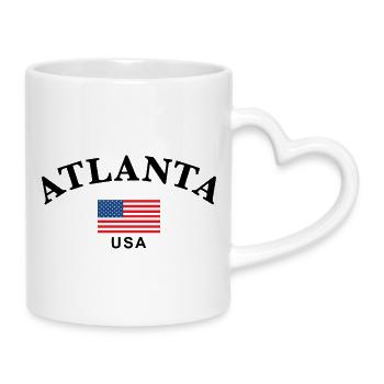 Atlanta, USA - Tasse mit Herzhenkel - Weiß - Rechts