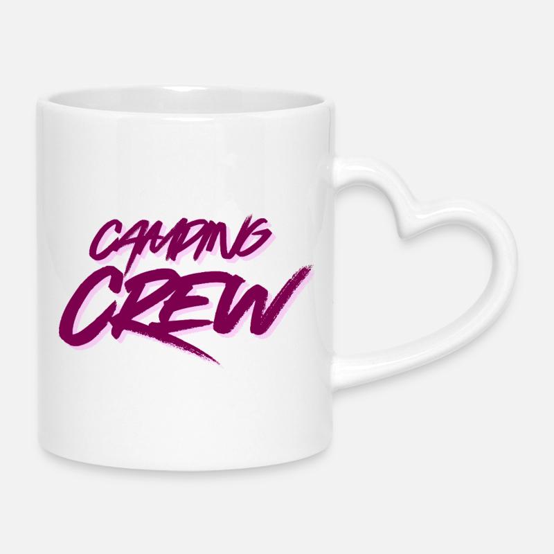 Camping Crew - Tasse mit Herzhenkel - Weiß